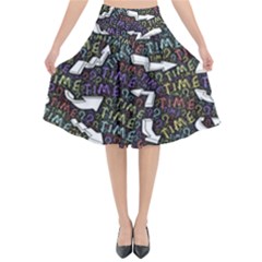 Footprints Path Mystery Unknown Flared Midi Skirt