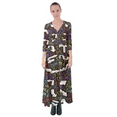 Footprints Path Mystery Unknown Button Up Maxi Dress by Paksenen