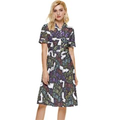 Footprints Path Mystery Unknown Button Top Knee Length Dress by Paksenen