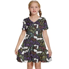 Footprints Path Mystery Unknown Kids  Short Sleeve Tiered Mini Dress by Paksenen