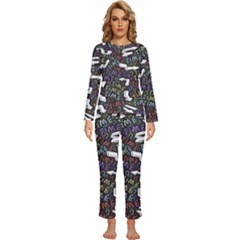 Footprints Path Mystery Unknown Womens  Long Sleeve Lightweight Pajamas Set by Paksenen