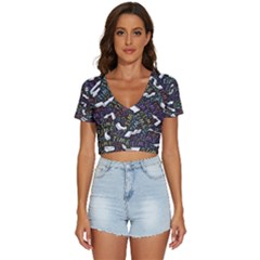 Footprints Path Mystery Unknown V-neck Crop Top by Paksenen