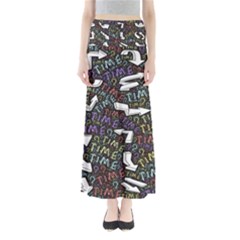 Time Nonlinear Curved Undirected Full Length Maxi Skirt by Paksenen