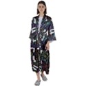 Time Nonlinear Curved Undirected Maxi Satin Kimono View1