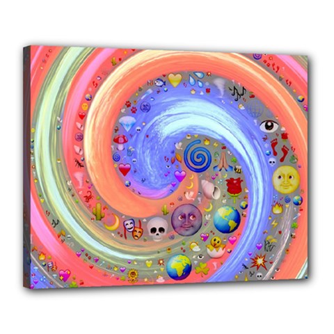 Swirl Vortex Emoji Cyclone Motion Canvas 20  X 16  (stretched) by Paksenen