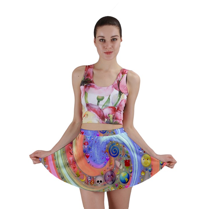 Swirl Vortex Emoji Cyclone Motion Mini Skirt