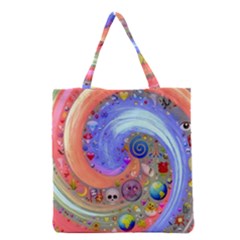 Swirl Vortex Emoji Cyclone Motion Grocery Tote Bag by Paksenen