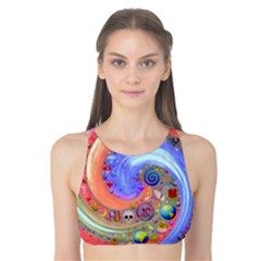 Swirl Vortex Emoji Cyclone Motion Tank Bikini Top by Paksenen