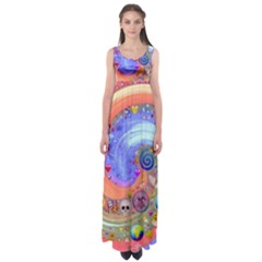 Swirl Vortex Emoji Cyclone Motion Empire Waist Maxi Dress by Paksenen