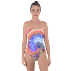 Swirl Vortex Emoji Cyclone Motion Tie Back One Piece Swimsuit by Paksenen