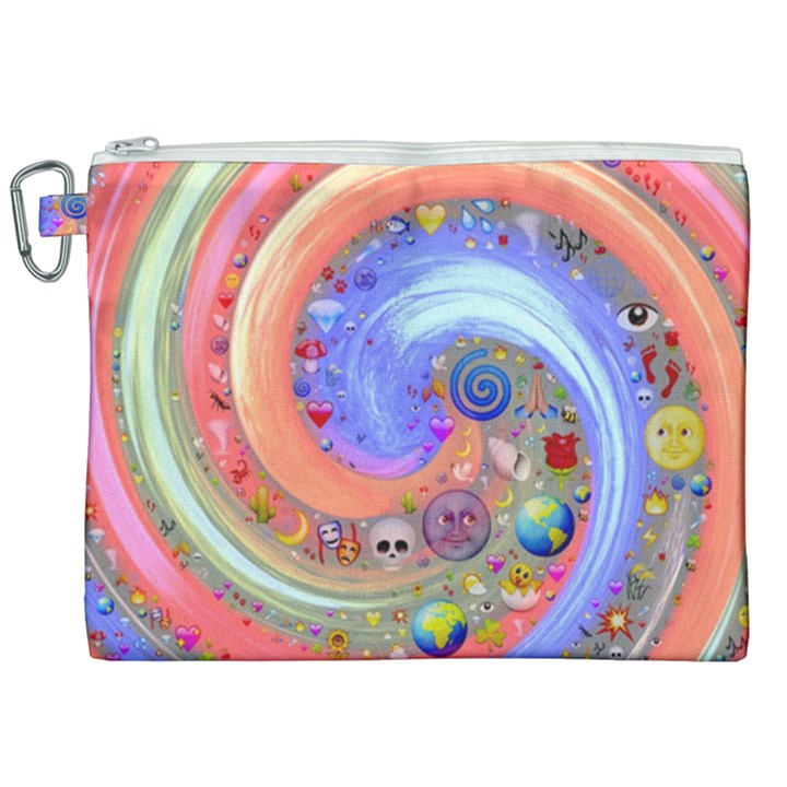 Swirl Vortex Emoji Cyclone Motion Canvas Cosmetic Bag (XXL)