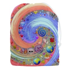 Swirl Vortex Emoji Cyclone Motion Drawstring Pouch (3xl) by Paksenen