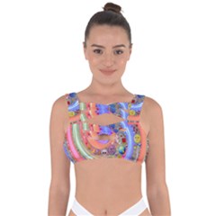 Swirl Vortex Emoji Cyclone Motion Bandaged Up Bikini Top by Paksenen