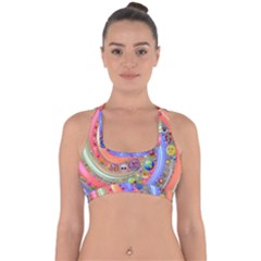 Swirl Vortex Emoji Cyclone Motion Cross Back Hipster Bikini Top  by Paksenen