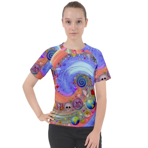 Swirl Vortex Emoji Cyclone Motion Women s Sport Raglan T-shirt by Paksenen