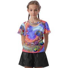 Swirl Vortex Emoji Cyclone Motion Kids  Front Cut T-shirt by Paksenen