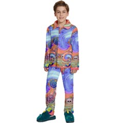 Swirl Vortex Emoji Cyclone Motion Kids  Long Sleeve Velvet Pajamas Set by Paksenen