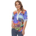 Swirl Vortex Emoji Cyclone Motion Zip Up Long Sleeve Blouse View2