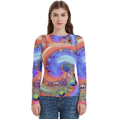 Swirl Vortex Emoji Cyclone Motion Women s Cut Out Long Sleeve T-shirt by Paksenen