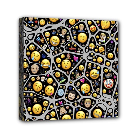 Mental Emojis Emoticons Icons Mini Canvas 6  X 6  (stretched) by Paksenen