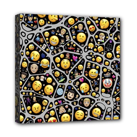 Mental Emojis Emoticons Icons Mini Canvas 8  X 8  (stretched) by Paksenen