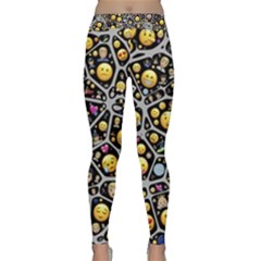 Mental Emojis Emoticons Icons Classic Yoga Leggings by Paksenen