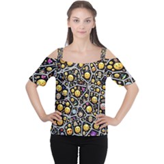 Mental Emojis Emoticons Icons Cutout Shoulder T-shirt