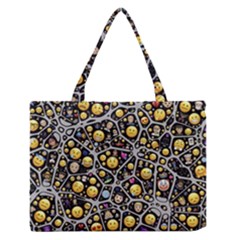 Mental Emojis Emoticons Icons Zipper Medium Tote Bag by Paksenen