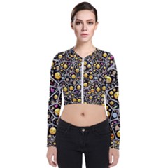 Mental Emojis Emoticons Icons Long Sleeve Zip Up Bomber Jacket by Paksenen