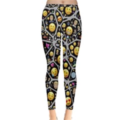 Mental Emojis Emoticons Icons Inside Out Leggings by Paksenen