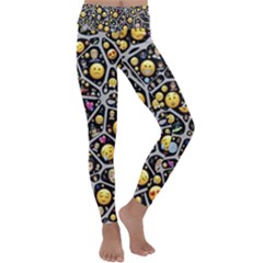 Mental Emojis Emoticons Icons Kids  Lightweight Velour Classic Yoga Leggings by Paksenen