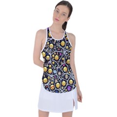 Mental Emojis Emoticons Icons Racer Back Mesh Tank Top by Paksenen