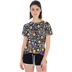 Mental Emojis Emoticons Icons Open Back Sport T-shirt by Paksenen