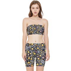 Mental Emojis Emoticons Icons Stretch Shorts And Tube Top Set by Paksenen