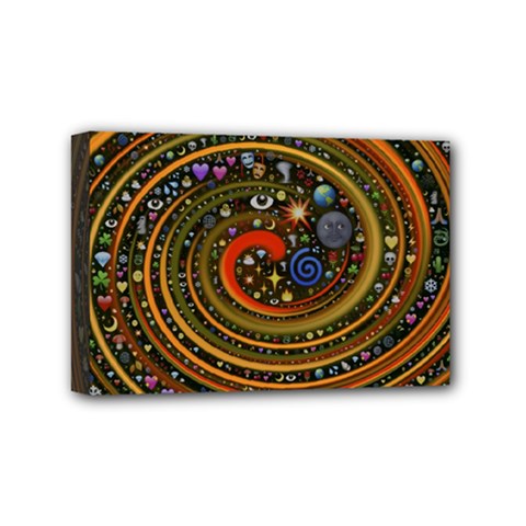 Swirl Vortex Emoji Cyclone Motion Art Mini Canvas 6  X 4  (stretched) by Paksenen