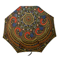 Swirl Vortex Emoji Cyclone Motion Art Folding Umbrellas by Paksenen