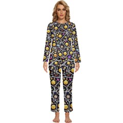 Mental Emojis Emoticons Icons Womens  Long Sleeve Lightweight Pajamas Set by Paksenen