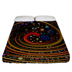 Swirl Vortex Emoji Cyclone Motion Art Fitted Sheet (california King Size) by Paksenen