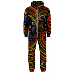 Swirl Vortex Emoji Cyclone Motion Art Hooded Jumpsuit (men) by Paksenen