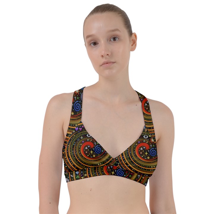 Swirl Vortex Emoji Cyclone Motion Art Sweetheart Sports Bra