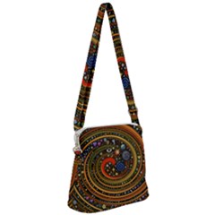 Swirl Vortex Emoji Cyclone Motion Art Zipper Messenger Bag by Paksenen