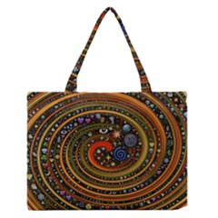 Swirl Vortex Emoji Cyclone Motion Art Zipper Medium Tote Bag by Paksenen