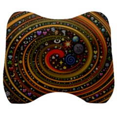 Swirl Vortex Emoji Cyclone Motion Art Velour Head Support Cushion by Paksenen