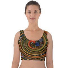 Swirl Vortex Emoji Cyclone Motion Art Velvet Crop Top by Paksenen