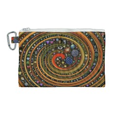 Swirl Vortex Emoji Cyclone Motion Art Canvas Cosmetic Bag (large) by Paksenen