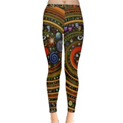 Swirl Vortex Emoji Cyclone Motion Art Inside Out Leggings by Paksenen