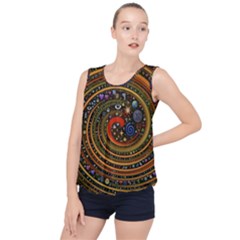 Swirl Vortex Emoji Cyclone Motion Art Bubble Hem Chiffon Tank Top by Paksenen