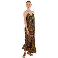 Swirl Vortex Emoji Cyclone Motion Art Cami Maxi Ruffle Chiffon Dress by Paksenen