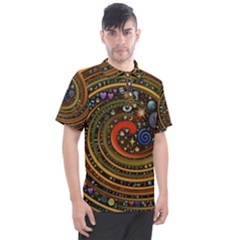 Swirl Vortex Emoji Cyclone Motion Art Men s Polo T-shirt by Paksenen