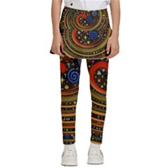 Swirl Vortex Emoji Cyclone Motion Art Kids  Skirted Pants by Paksenen